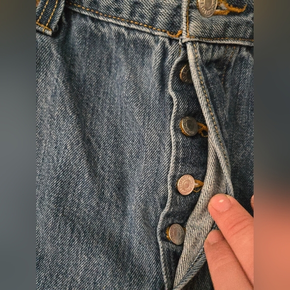 Vintage Levis 501 Jeans Mens Size 36x29 Button Fly Denim Blue Straight Leg - Picture 5 of 10